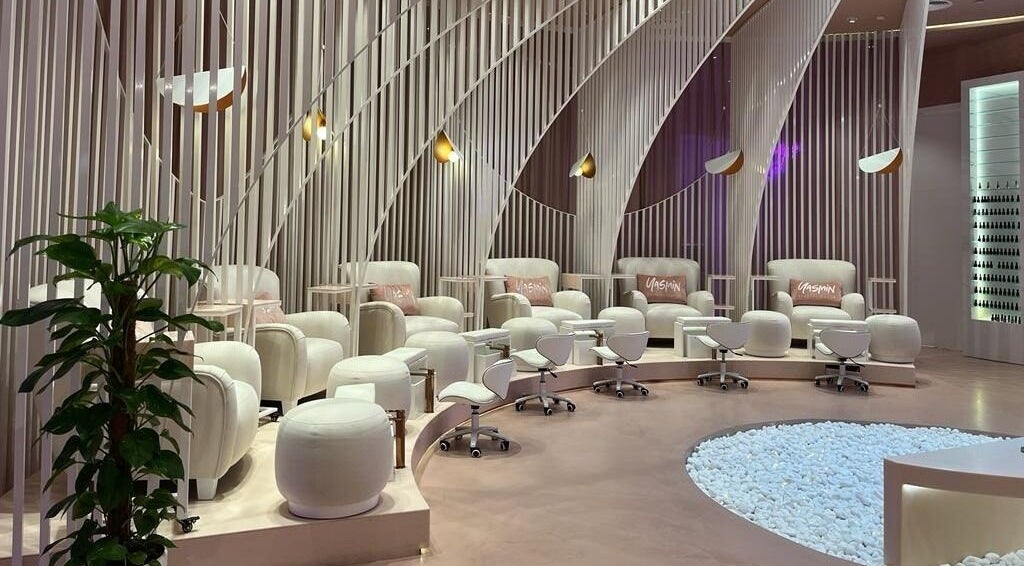 Elegant lounge seating at Yasmin Beauty Lounge, Dubai, Dubai, AE enhances luxury spa experience.