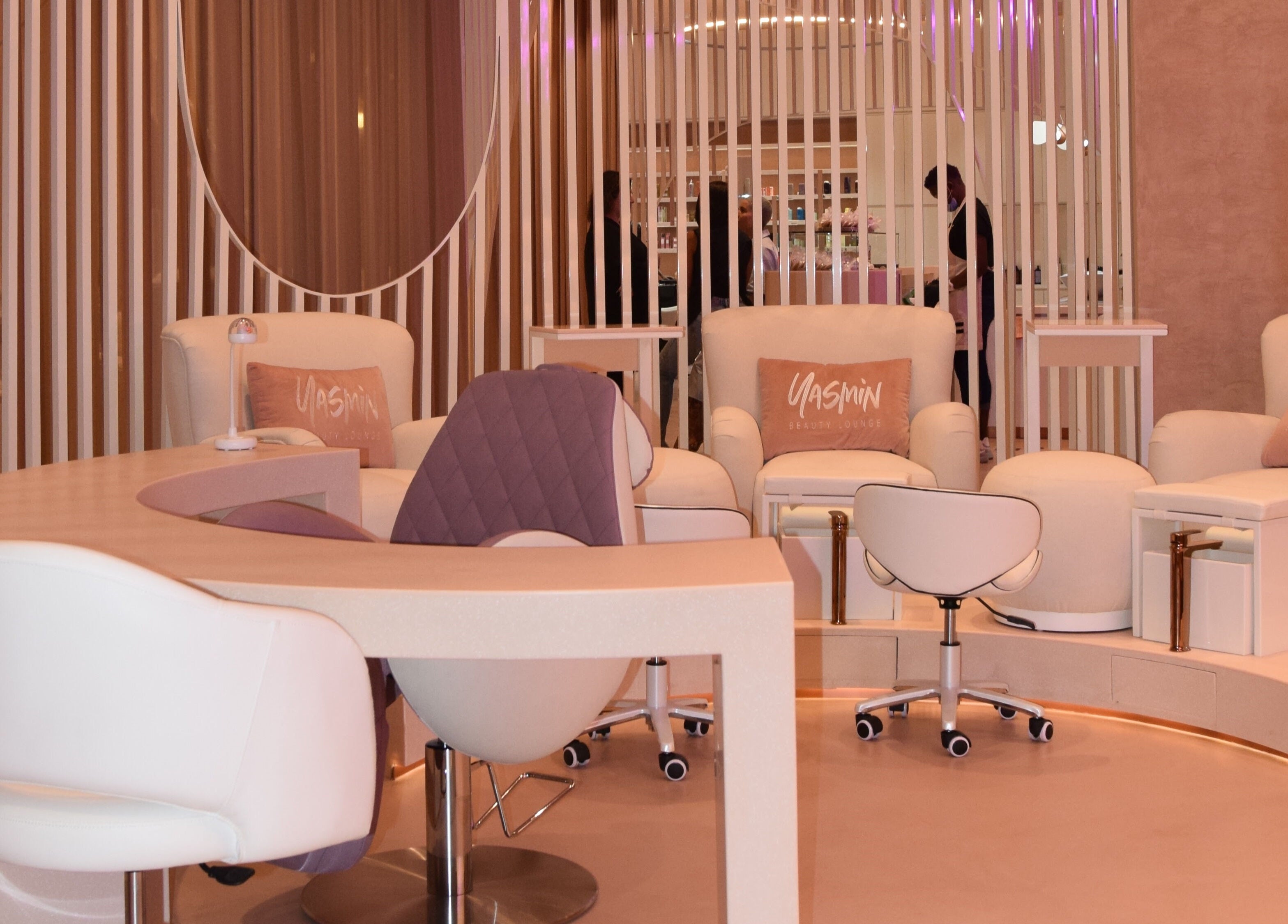 Luxurious spa chairs at Yasmin Beauty Lounge, Dubai, Dubai, AE offer a modern and relaxing atmosphere.