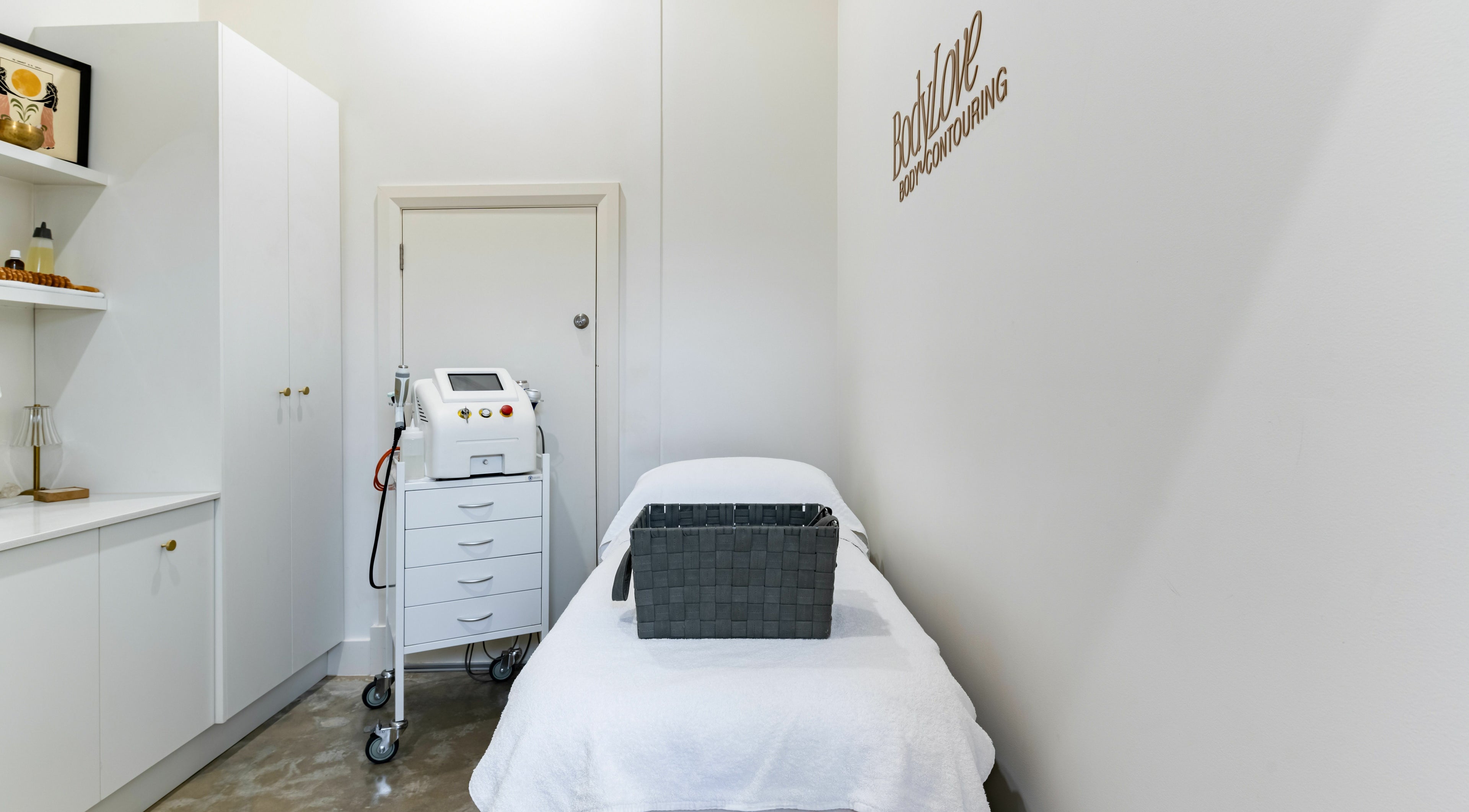 Modern contouring treatment room at Body Love, Body Contouring in Glandore, South Australia, AU.