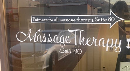 Entrance sign for massage therapy at Blissful Balance, Suite 80, Orem, Utah, US.