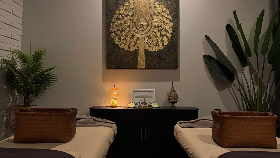 Cozy massage room at PhonKlai Thai Massage Toorak, Melbourne, Victoria, AU with calming decor and soft lighting.
