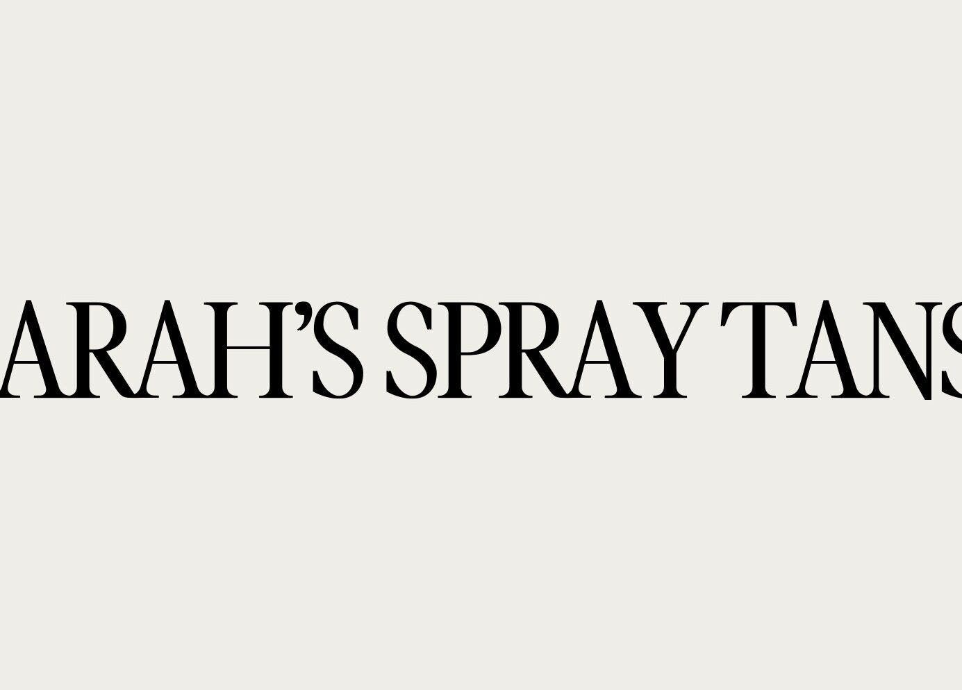 Sarah's Spray Tans logo with elegant font in Auckland, Auckland, NZ.