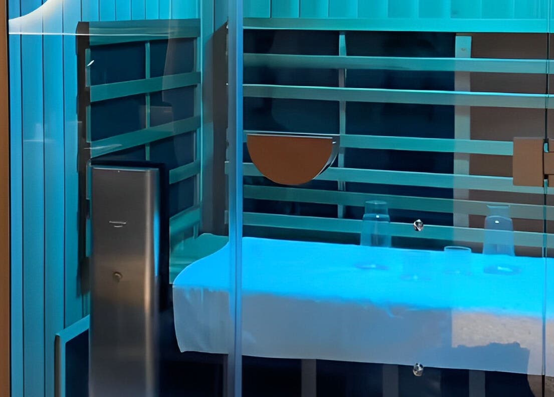 Cabine spa moderne à Octane, Paris, Île-de-France, FR pour détente totale et relaxation.