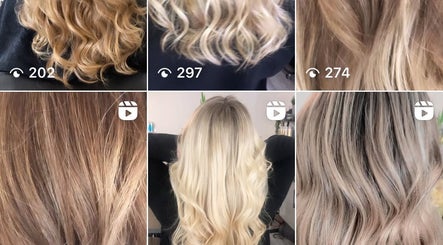 Elegant curled hairstyles at Kelly Nolan Hairdresser in Barry, Wales, GB. Showcasing diverse blonde styles.