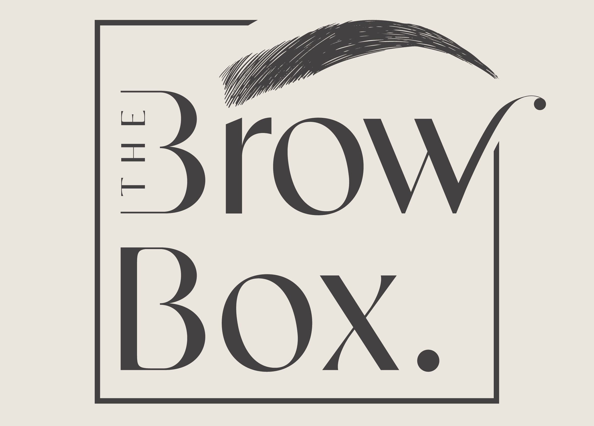 The Brow Box logo featuring elegant typography. Located in Donington le Heath, England, GB.