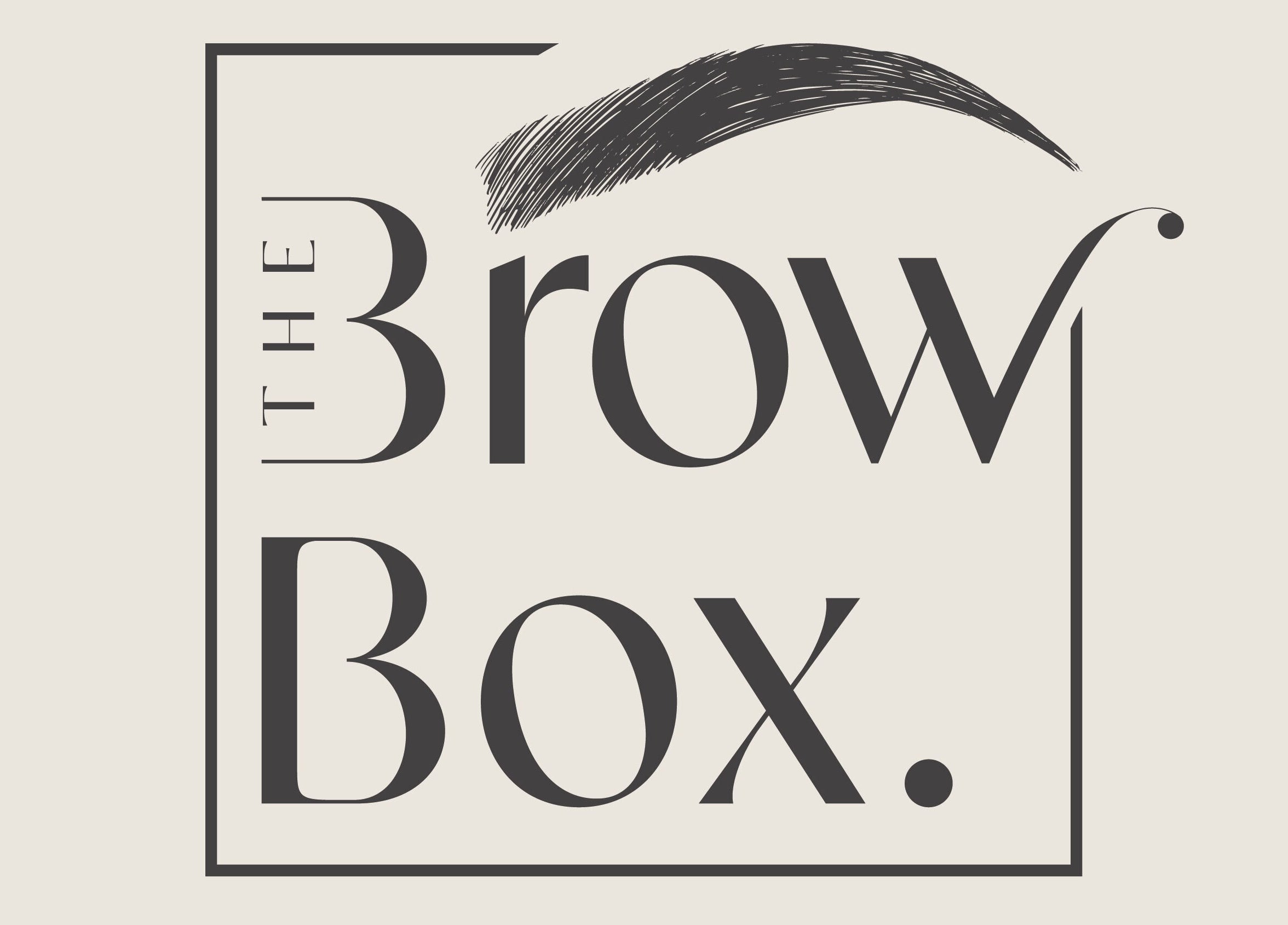 The Brow Box logo featuring elegant typography. Located in Donington le Heath, England, GB.