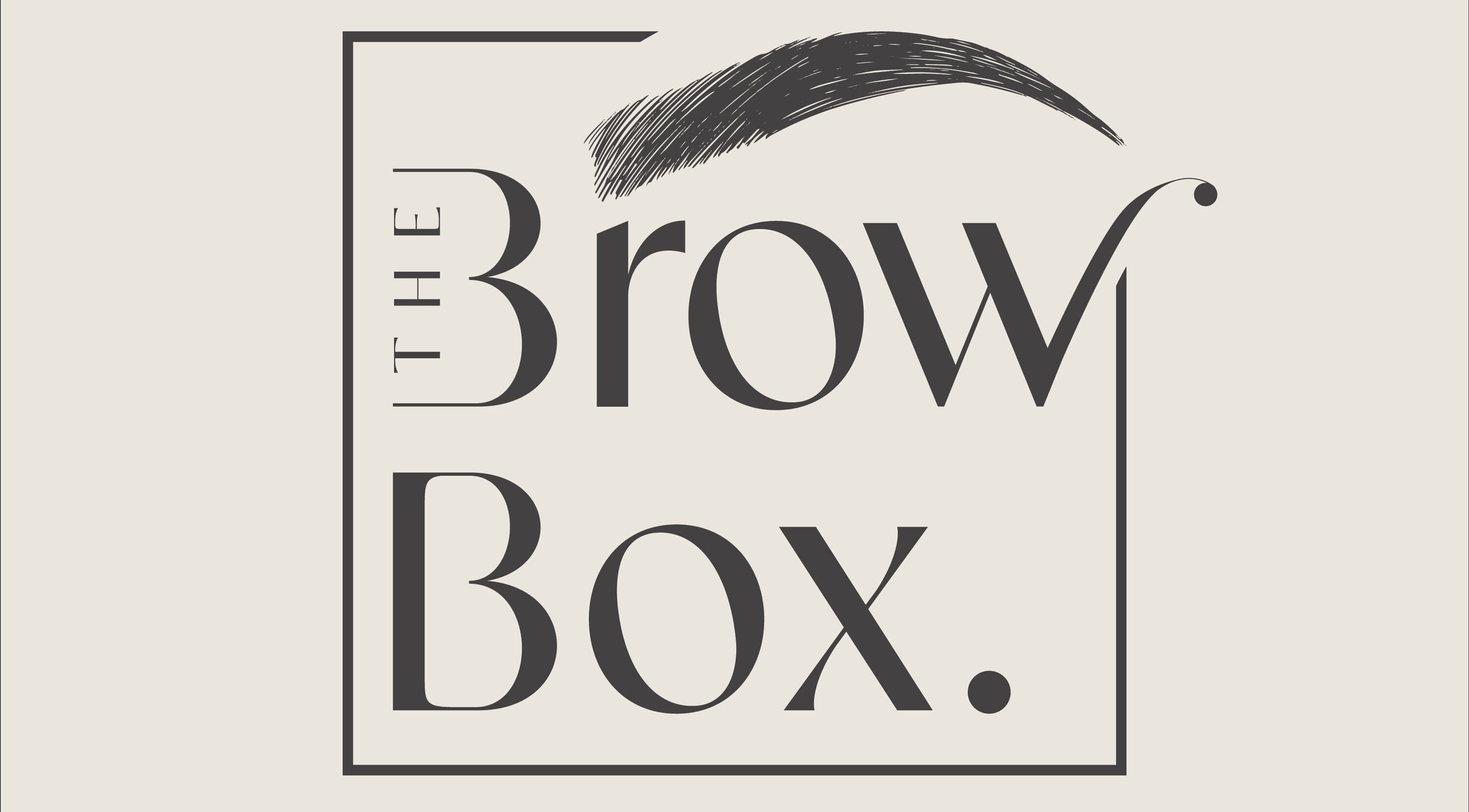 The Brow Box logo featuring elegant typography. Located in Donington le Heath, England, GB.