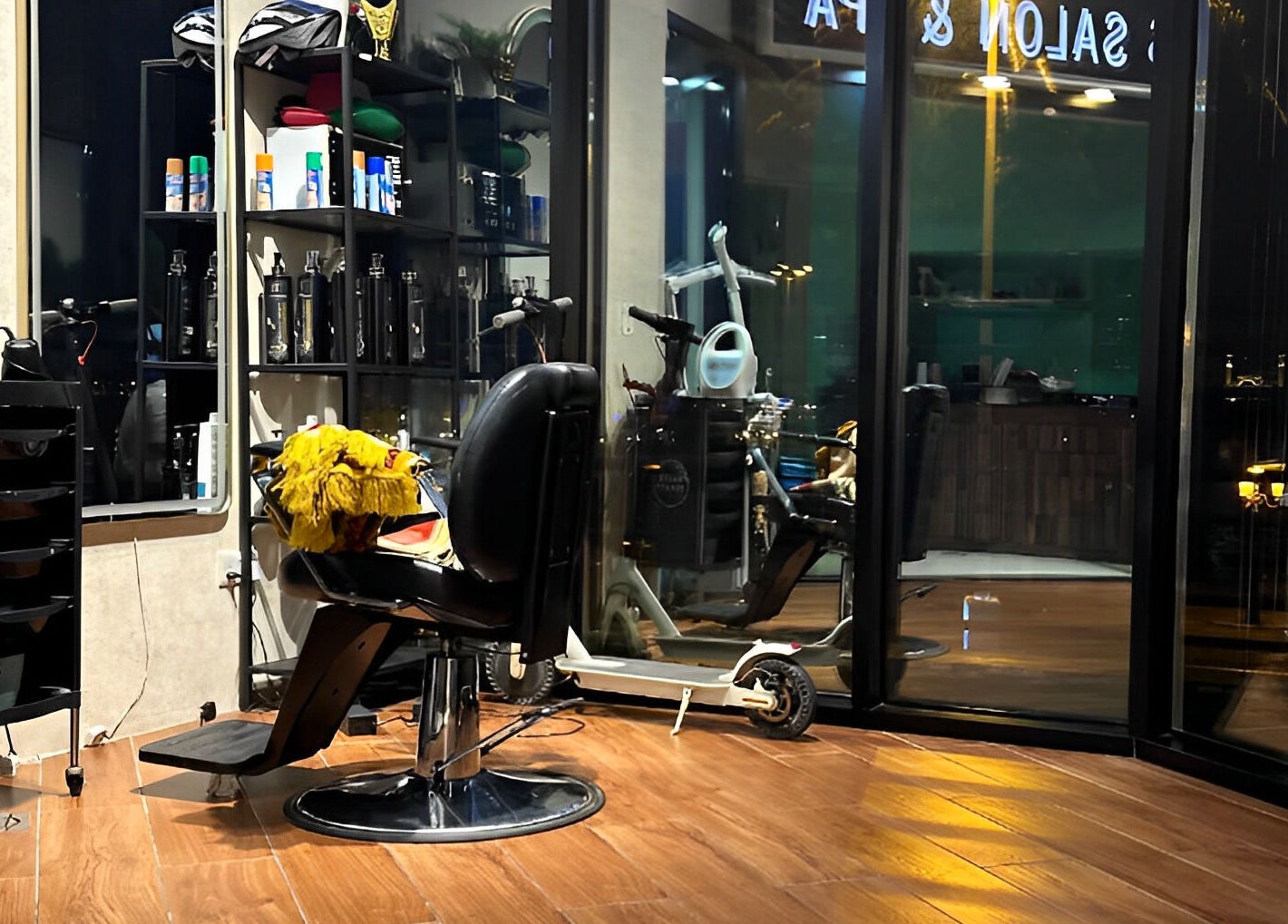 Modern salon interior at Verve Men's Salon & Spa, الشارقة, إمارة الشارقةّ, AE showcasing chic styling chair.