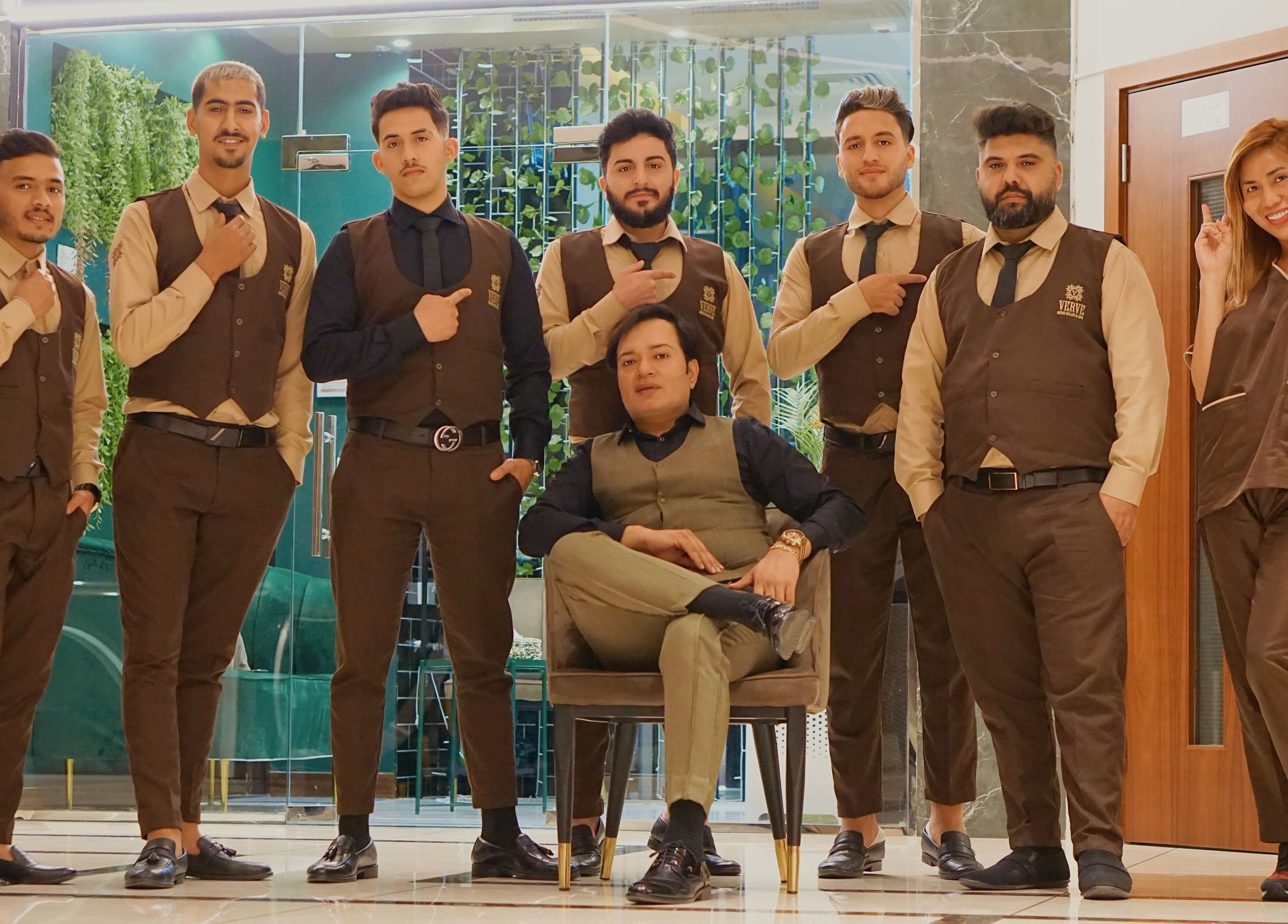 Team at Verve Men's Salon & Spa in الشارقة, إمارة الشارقةّ, AE, showcasing professional style.