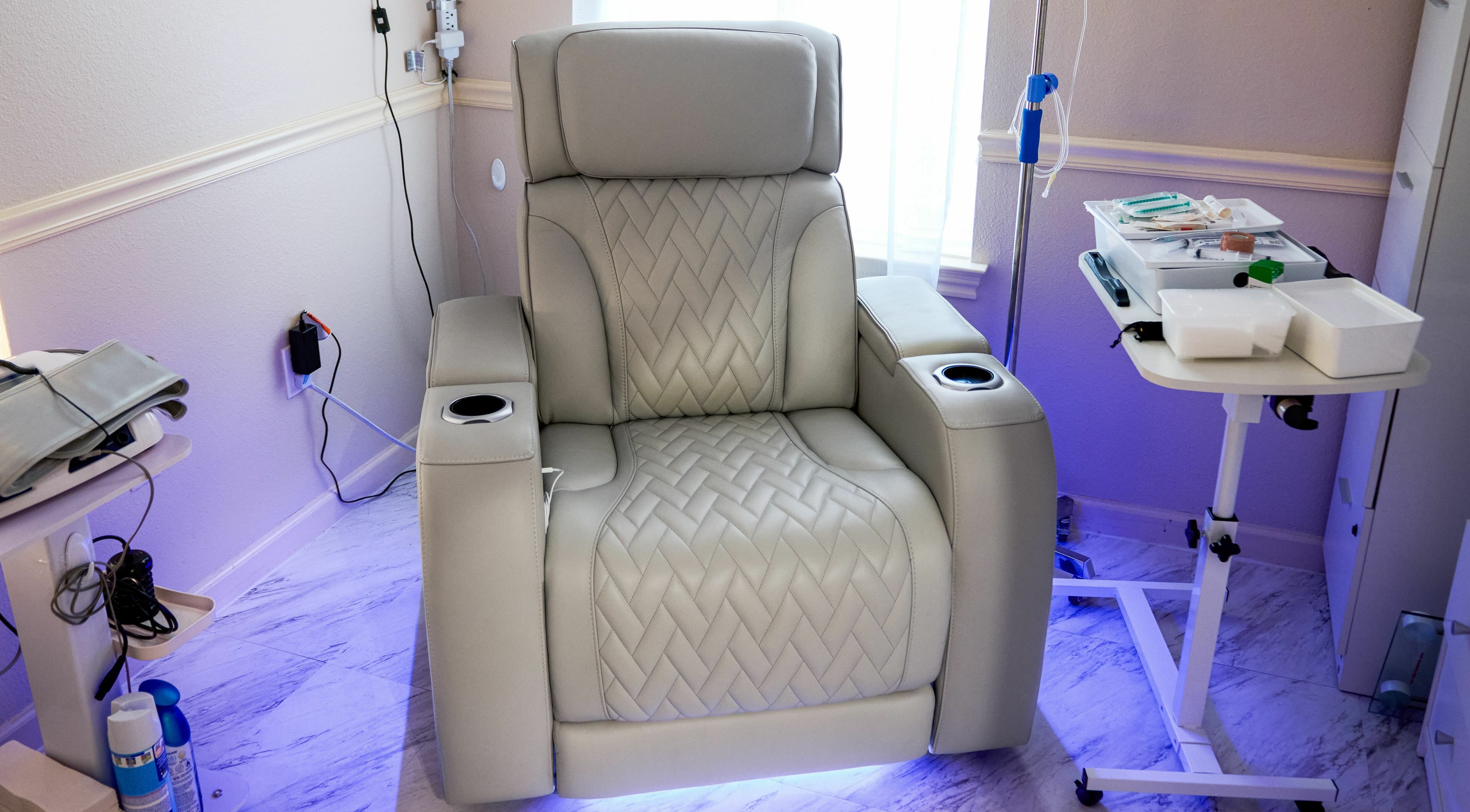 Comfortable spa chair at Ageless Envy Retreat Med Spa in Katy, Texas, US, offering a relaxing wellness experience.