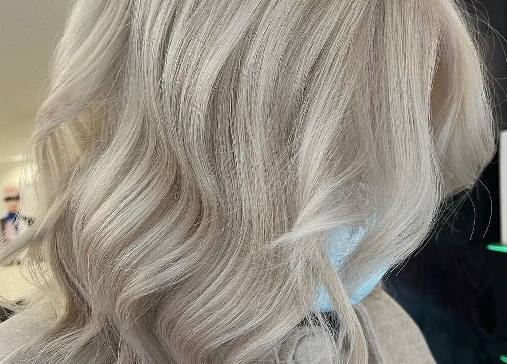 Elegant blonde waves styled at FLD - Hair by Freya Chobham, Chobham, England, GB.