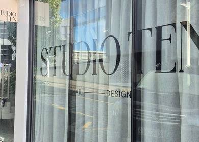 Front view of Studio Ten in Auckland, Auckland, NZ with logo on glass door.