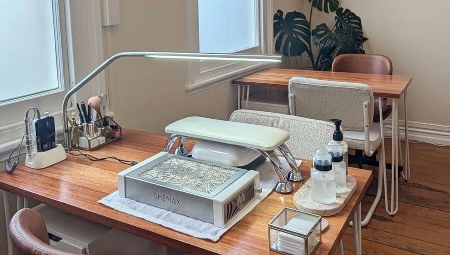 Nail station at Studio Ten in Auckland, Auckland, NZ with stylish decor and professional equipment.