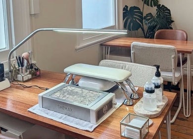 Nail station at Studio Ten in Auckland, Auckland, NZ with stylish decor and professional equipment.