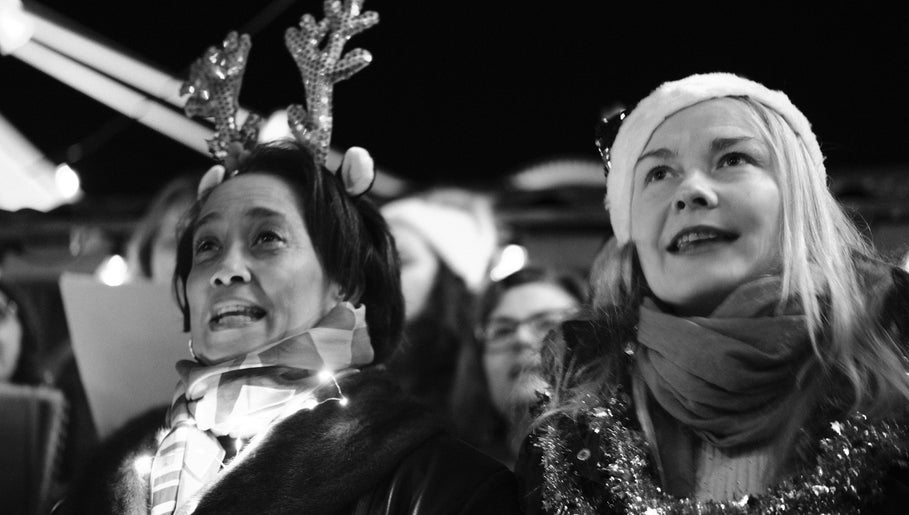 Joyful singers in festive wear at SING GENEVA, Genève, Genève, CH.