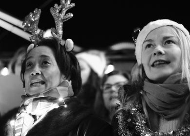 Joyful singers in festive wear at SING GENEVA, Genève, Genève, CH.