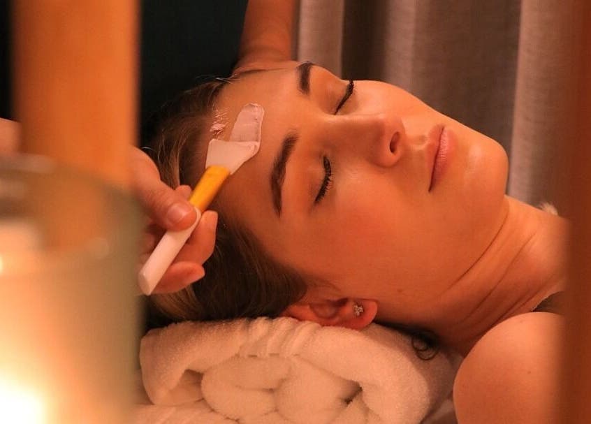 Facial treatment at Celestino Spa in Medellín, Antioquia, CO, promoting relaxation and rejuvenation.
