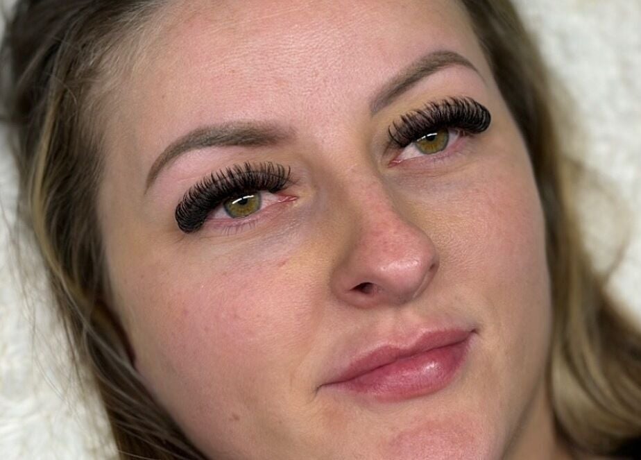 Close-up of woman with dramatic eyelashes at L in Maidstone, England, GB.