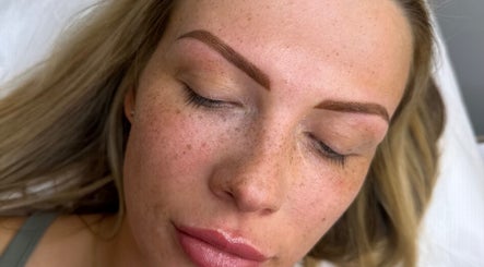 Detailed close-up of perfectly shaped brows at Ballerina Beauty, Leeds, England, GB.