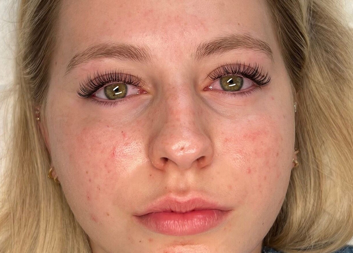 Close-up of woman showcasing enhanced eyelashes at Making Beauty, Maldon, England, GB.