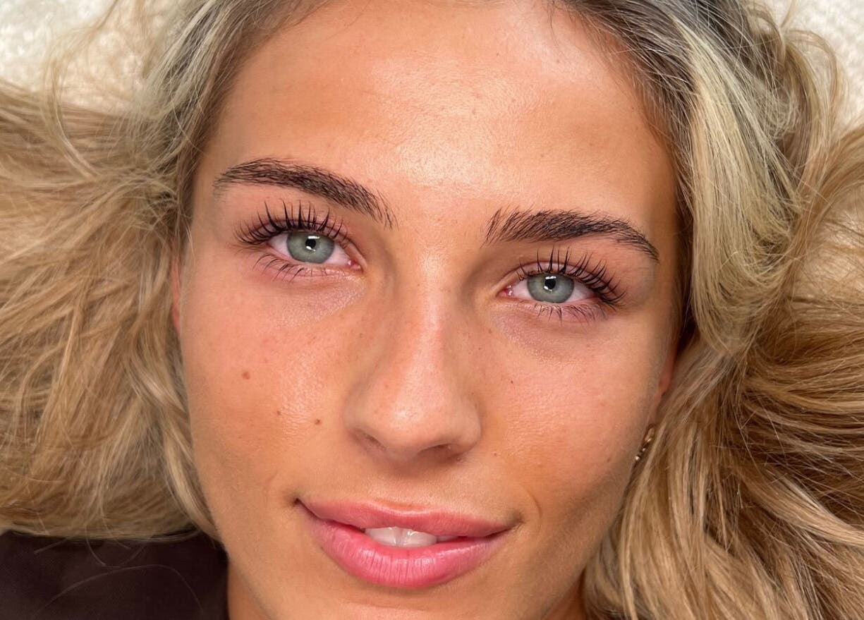 Close-up of a woman with radiant skin at Making Beauty, Maldon, England, GB.