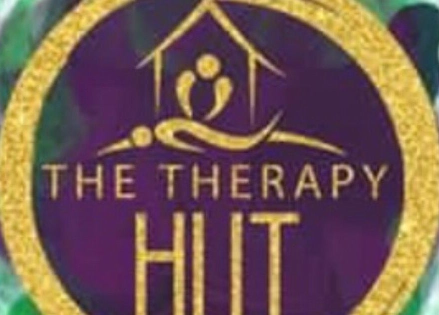 Logo of The Therapy Hut in Bishopton, Scotland, GB, featuring a golden design on a purple backdrop.