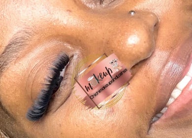 Eyelash extension showcased at Chichimakeupandlashes, Johannesburg, Gauteng, ZA.