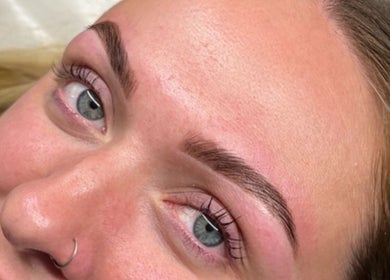 Eyebrow enhancement at Theglow by CLS, Batley, England, GB, showcasing expert beauty treatment.