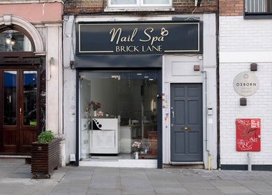 Front of Brick Lane Nail Spa in London, England, GB showcasing a stylish entrance and inviting decor.