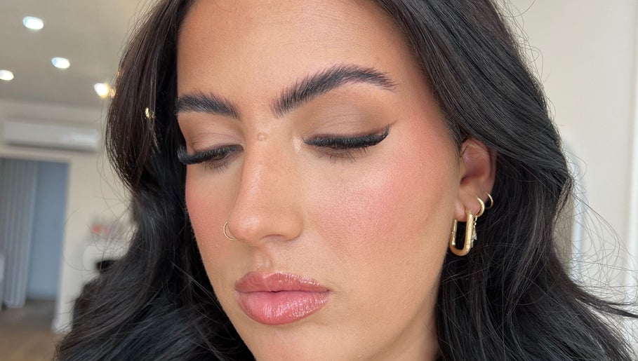 Close-up of a woman with elegant makeup at Beths Beauty Services, Morphett Vale, South Australia, AU.