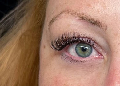Close-up of eyelash extensions at bethsbeautyservices, Morphett Vale, South Australia, AU. Elegant beauty enhancement.