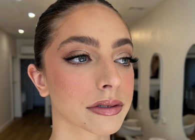 Close-up of a woman with glamorous makeup at bethsbeautyservices, Morphett Vale, South Australia, AU.