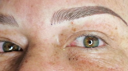 Close-up of expertly inked eyebrows at Inked Elegance, Randburg, Gauteng, ZA, showcasing meticulous beauty.