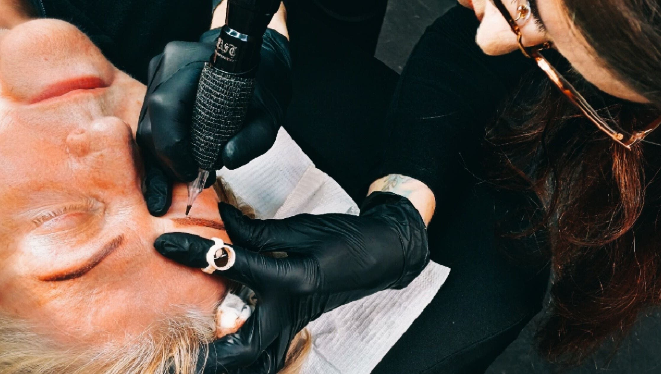 Expert microblading at Inked Elegance, Randburg, Gauteng, ZA enhancing eyebrows with precision.