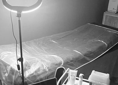 A peaceful spa setup at The Holistic Haven, Swindon, England, GB with a cozy treatment bed and ambient lighting.