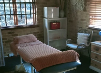 Relaxing massage room at Recharge Remedial And Sports Massage, Roleystone, Western Australia, AU.
