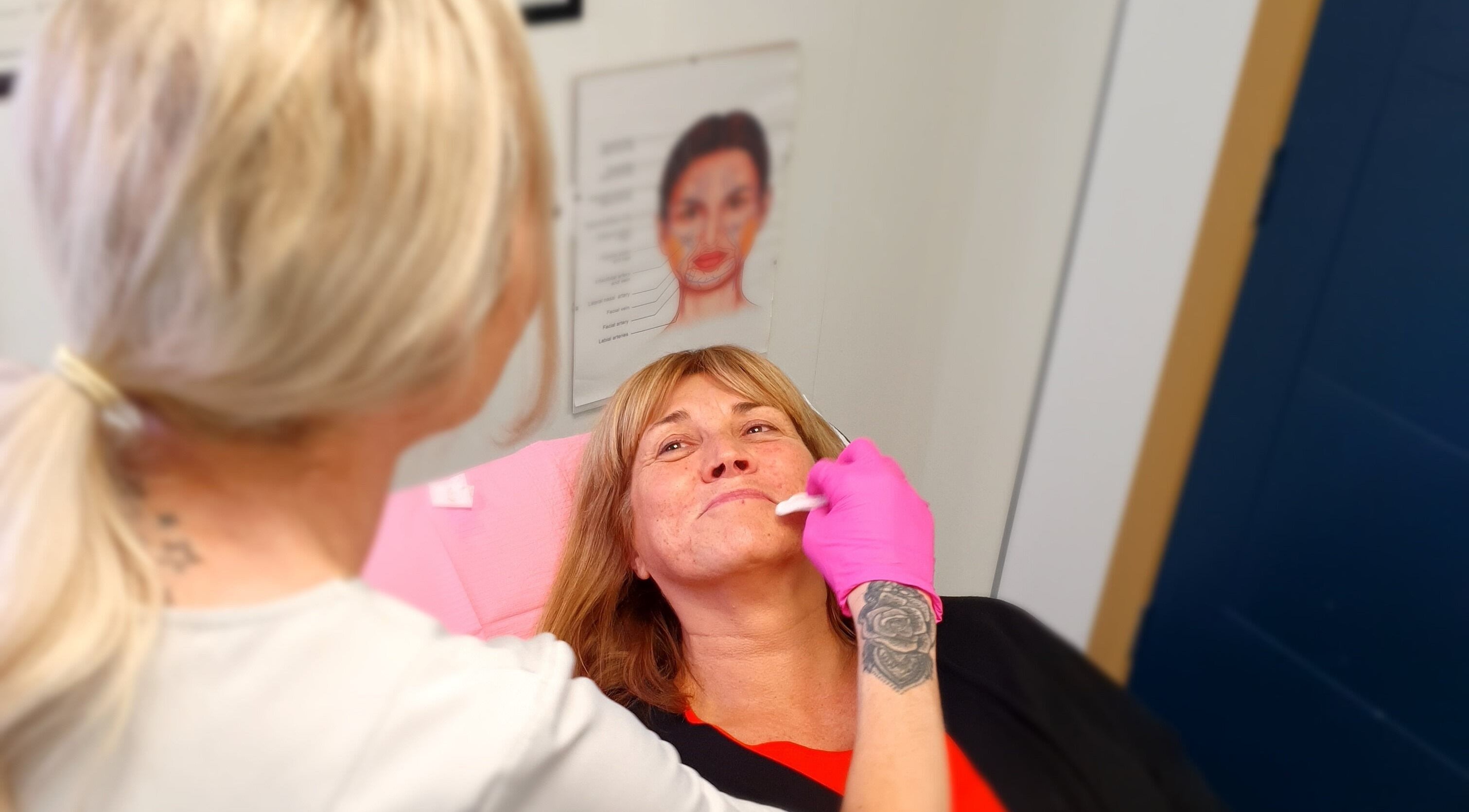 Client receiving aesthetic treatment at GCI Advanced Aesthetics, Aberdeen, Scotland, GB.