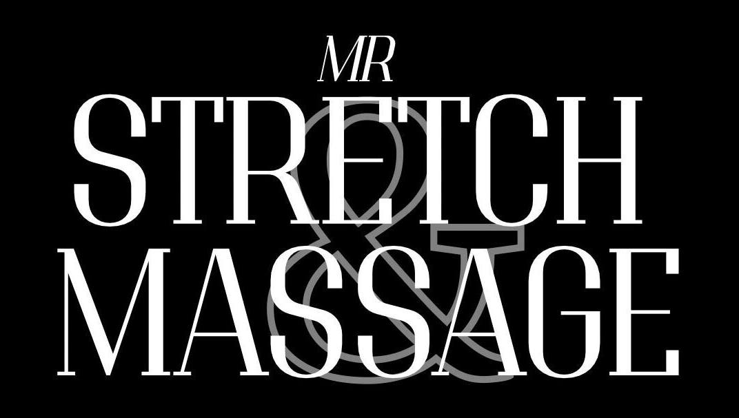 Logo de Mr Stretch & Massage à Tarnos, Nouvelle-Aquitaine, FR, affiché sur fond noir élégant.