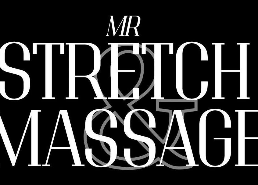 Logo de Mr Stretch & Massage à Tarnos, Nouvelle-Aquitaine, FR, affiché sur fond noir élégant.