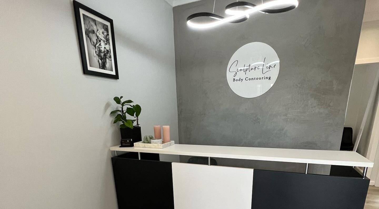 Reception area of Sculpture Line Body Contouring in Kelmscott, Western Australia, AU with stylish decor.