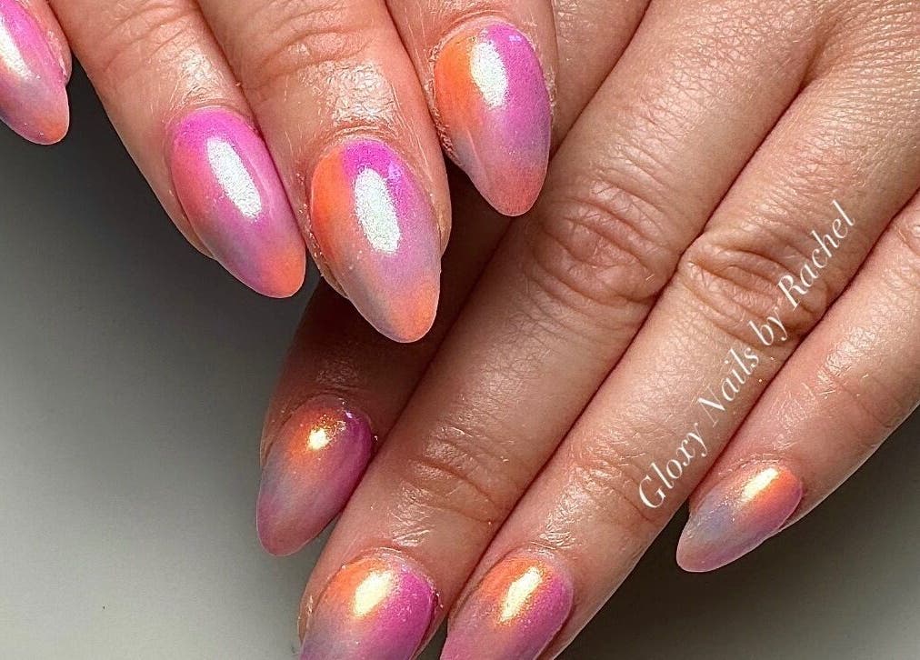 Colorful nail art at Gloxy Nails, Banbridge, Northern Ireland, GB.