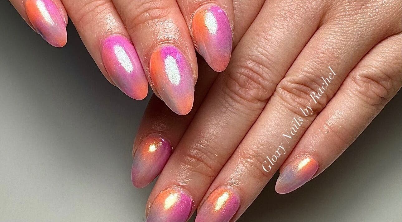 Colorful nail art at Gloxy Nails, Banbridge, Northern Ireland, GB.