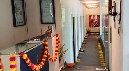 Reception and serene pathway at Meghavi Wellness Spa | The Stadel, Kolkata, West Bengal, IN