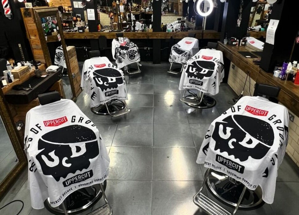 Modern barber chairs at SB Barbering Academy Sunderland, Sunderland, England, GB, ready for expert grooming.