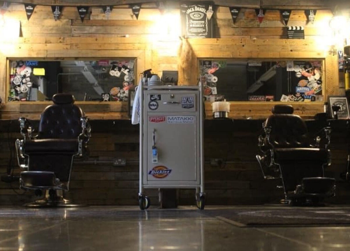 Classic barber chairs at SB Barbering Academy Sunderland, enhancing vintage charm in Sunderland, England, GB.
