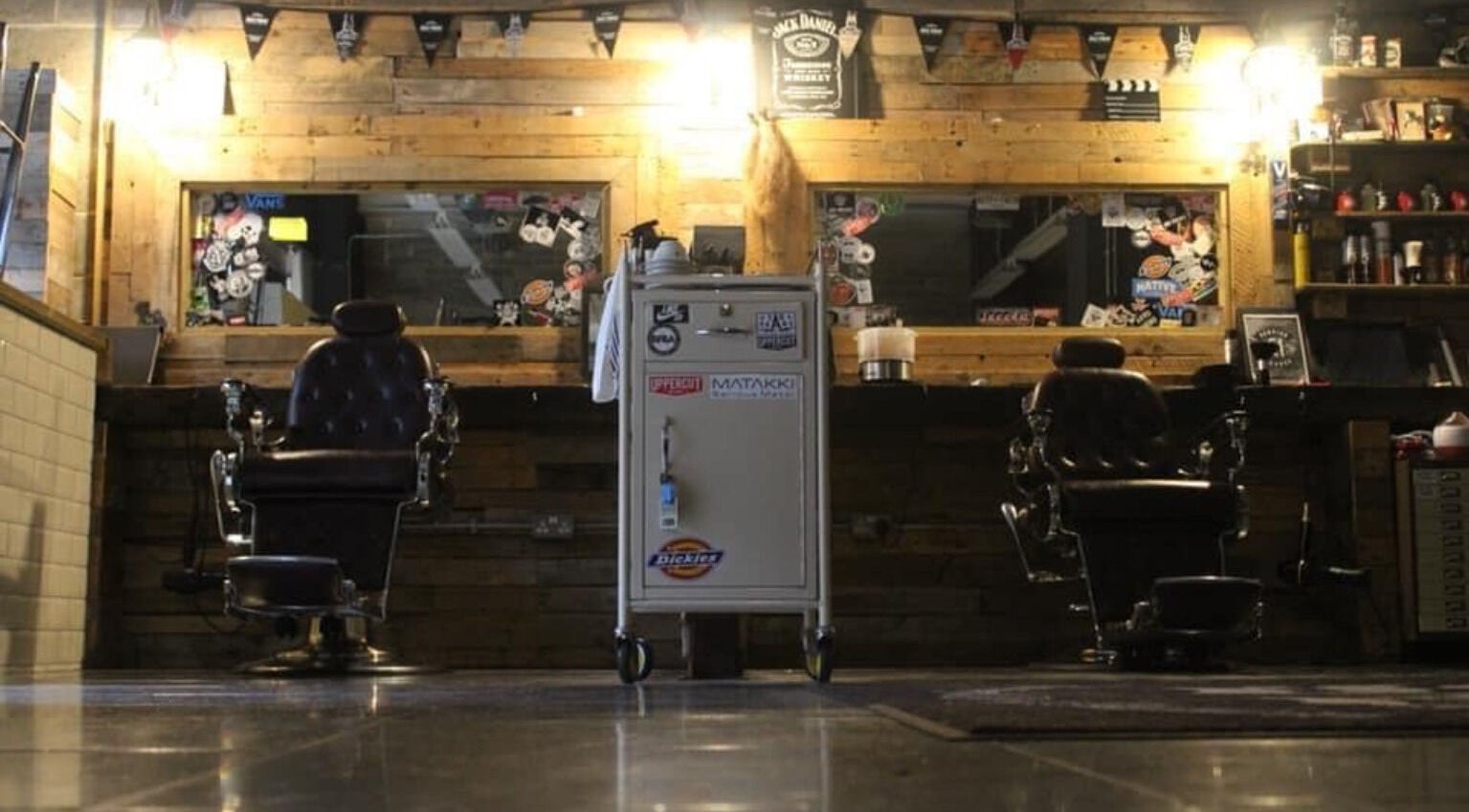 Classic barber chairs at SB Barbering Academy Sunderland, enhancing vintage charm in Sunderland, England, GB.