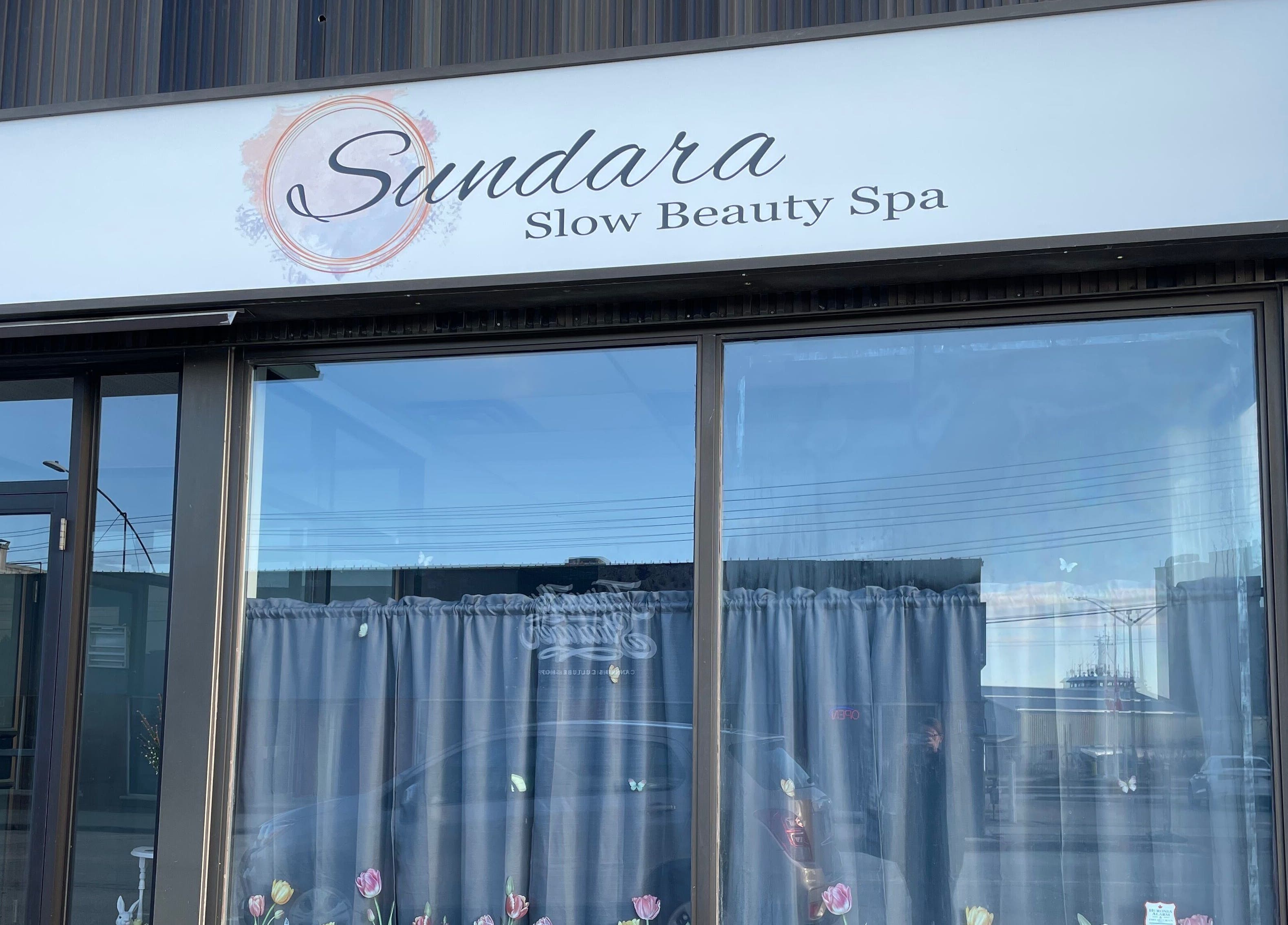 Front view of Sundara Spa in Midland, Ontario, CA, showcasing its welcoming exterior.