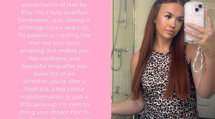 Hair By Ellie owner taking a mirror selfie in Sunderland, England, GB, showcasing her stylish hairdo.