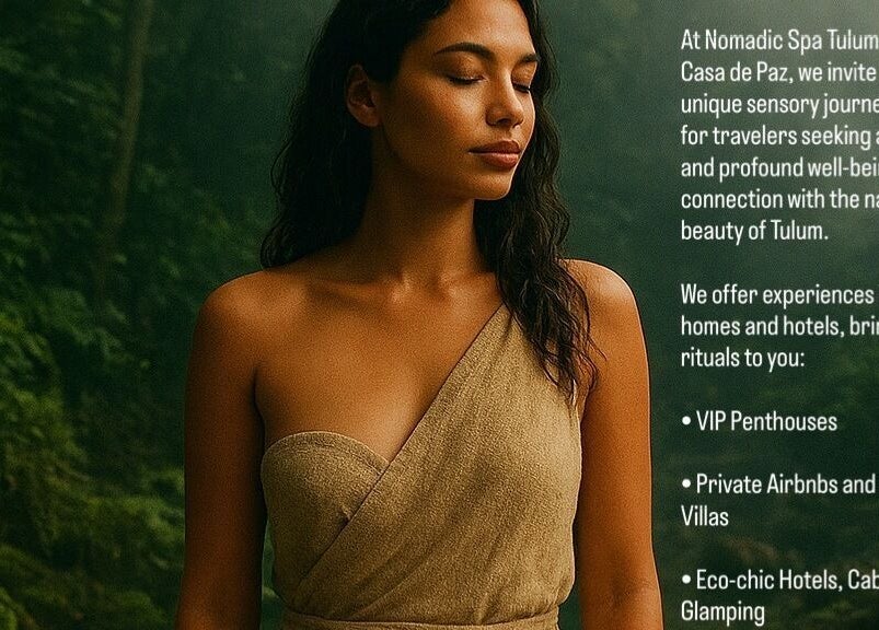 Mujer meditando en la selva en Spa Casa De Paz, Tulum, Quintana Roo, MX.