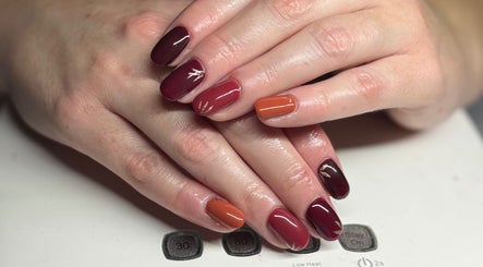 Elegant autumn nail colors at Polished by Bec - Private Nail Salon, Grimsby, Ontario, CA.